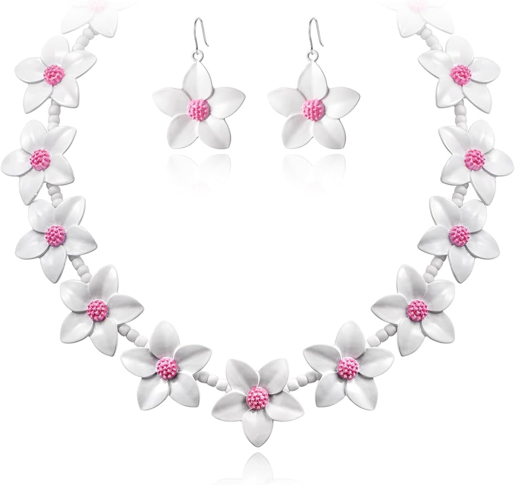 BriLove Women's Costume Elegant Crystal Flower Scroll Teardrop Statement Necklace Dangle Earrings... | Amazon (US)