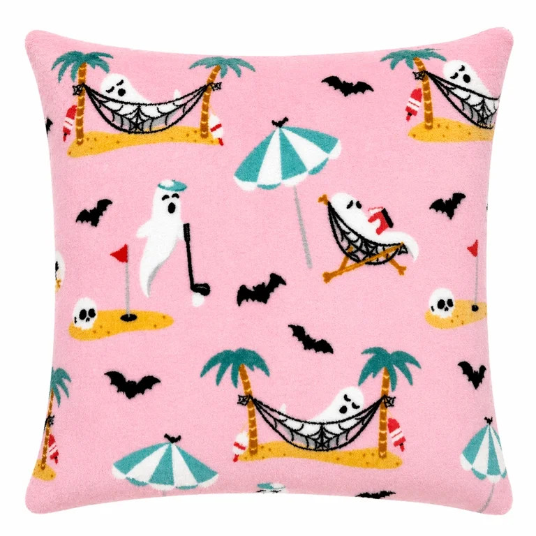 Summerween 18x18 Plush Decorative Pillow, Retirement Ghost - Walmart.com | Walmart (US)