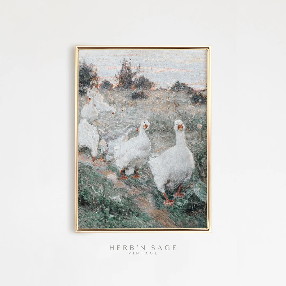 Vintage Spring Geese Print | Vintage Easter Printable | Spring Farmhouse Home Decor | PRINTABLE D... | Etsy (US)