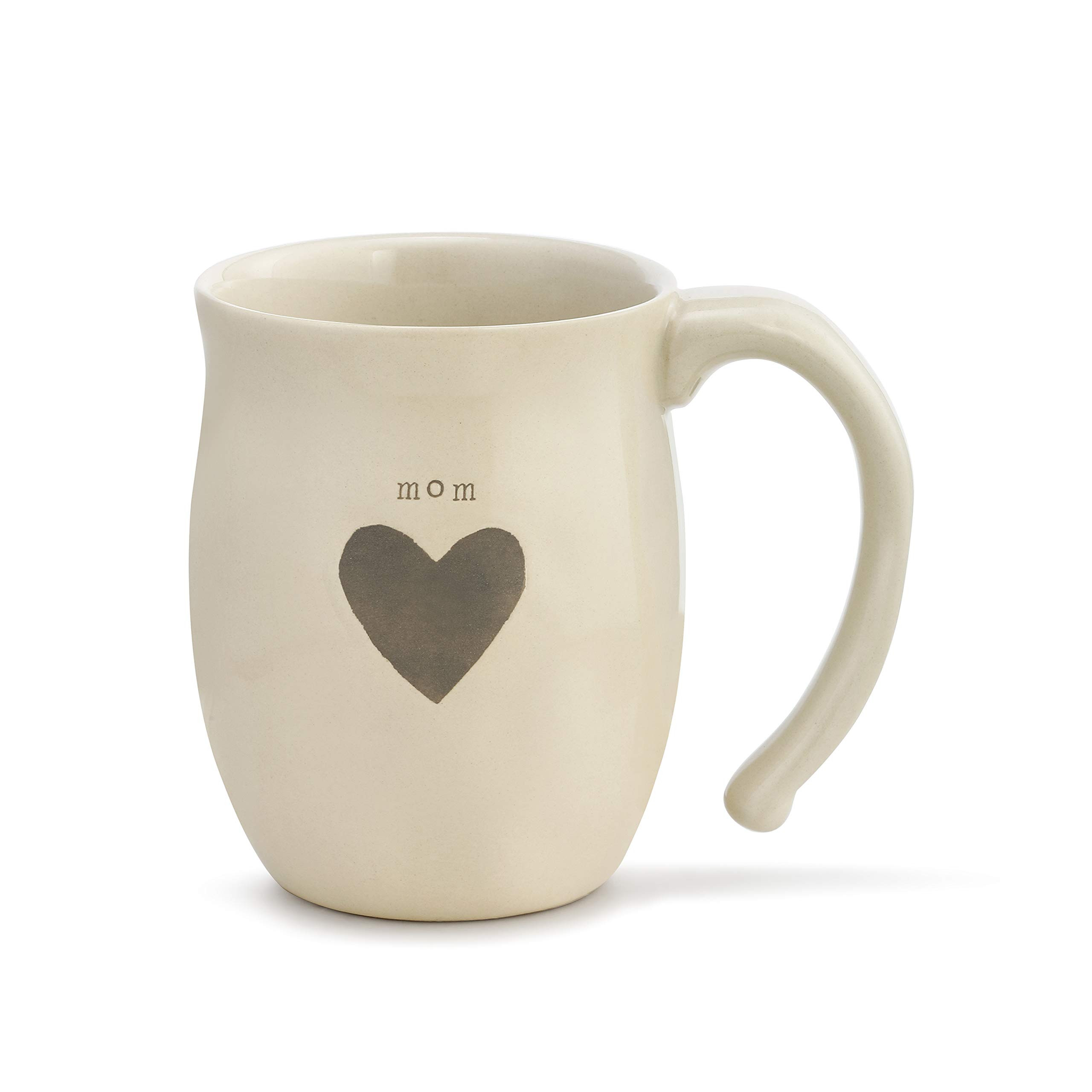 DEMDACO Mom Heart Cream Inspirational 16 ounce Ceramic Stoneware Coffee Mug | Amazon (US)