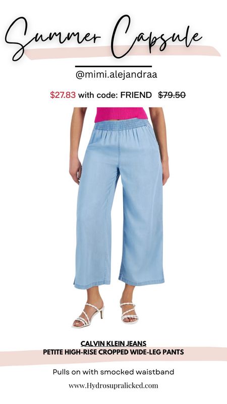 Perfect for any day of the week, these petite pants from Calvin Klein Jeans are designed to be the comfiest in your closet!

Patch pockets at back
Lyocell
Imported
Pulls on with smocked waistband

#LTKTravel #LTKSeasonal #LTKFindsUnder50