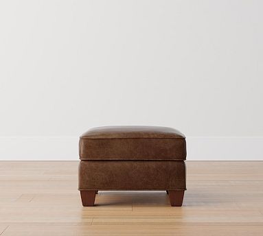Irving Leather Storage Ottoman | Pottery Barn (US)