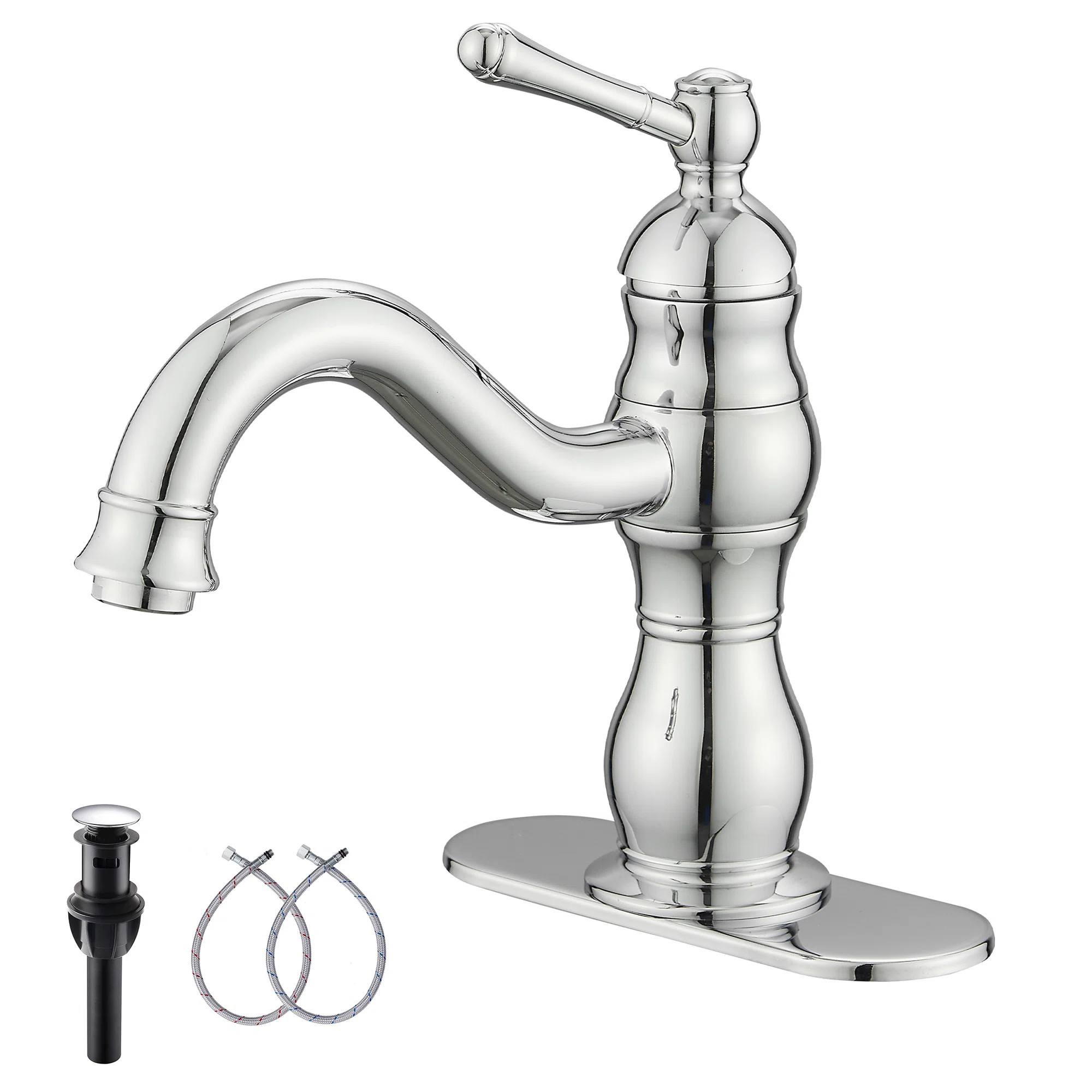 Single-Hole Single-handle Bathroom Faucet with Drain Assembly 9315-Chrome | Wayfair North America