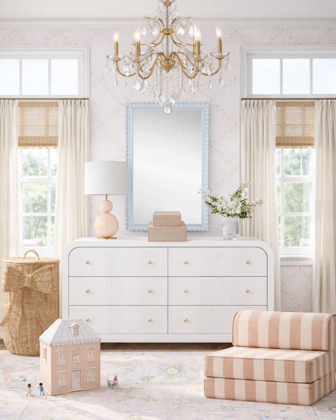 A bedroom that feels like a storybook come to life 🎀✨

From the little dollhouse moments to the striped chair and bow-tied basket, this space is filled with thoughtful details that make it feel personal, playful, and beautifully styled — not staged.

It’s giving:
💗 Soft pastels that grow with her
🏡 Pieces that spark imagination
🪞 Classic furniture that lasts for years
🌿 Layers that make the room feel collected, not cluttered

This is how you design a kid’s room that still feels elevated. One that works now and later — without redoing everything in two years.

Save this if you love rooms that feel intentional and timeless 🤍
Follow for more design you can actually use in real life ✨

#kidsroomdecor #girlsbedroominspo #childrensroom #interiordesigninspo #homedecorideas #pastelhome #girlyroom #classicinteriors #bedroomstyling #cozycorners #beautifulhomes #designinspiration #storybookhome #dreamroom 

 #LTKHome