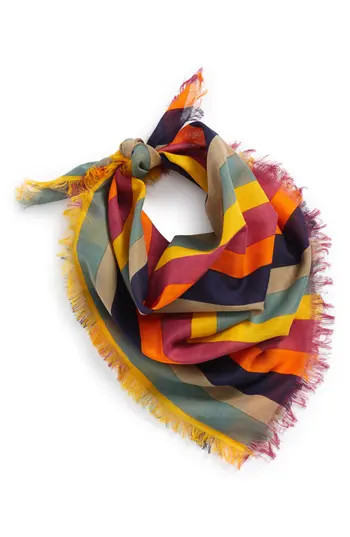 Women's Madewell Shadow Petal Fringe Bandana, Size One Size - Blue/green | Nordstrom