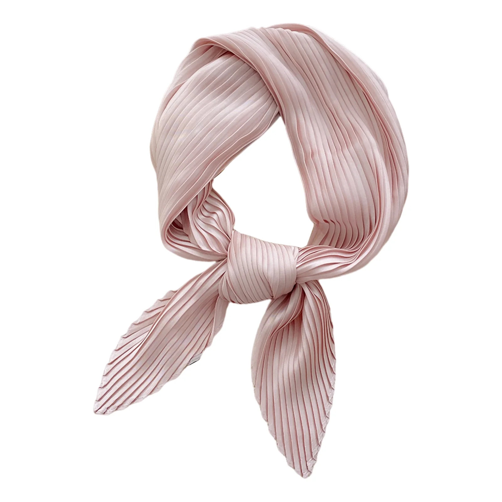 Yesbay Women Square Scarf Plain Color Wavy Edge Pleated Neck Wear Temperament Thin Silky Crinkled... | Walmart (US)