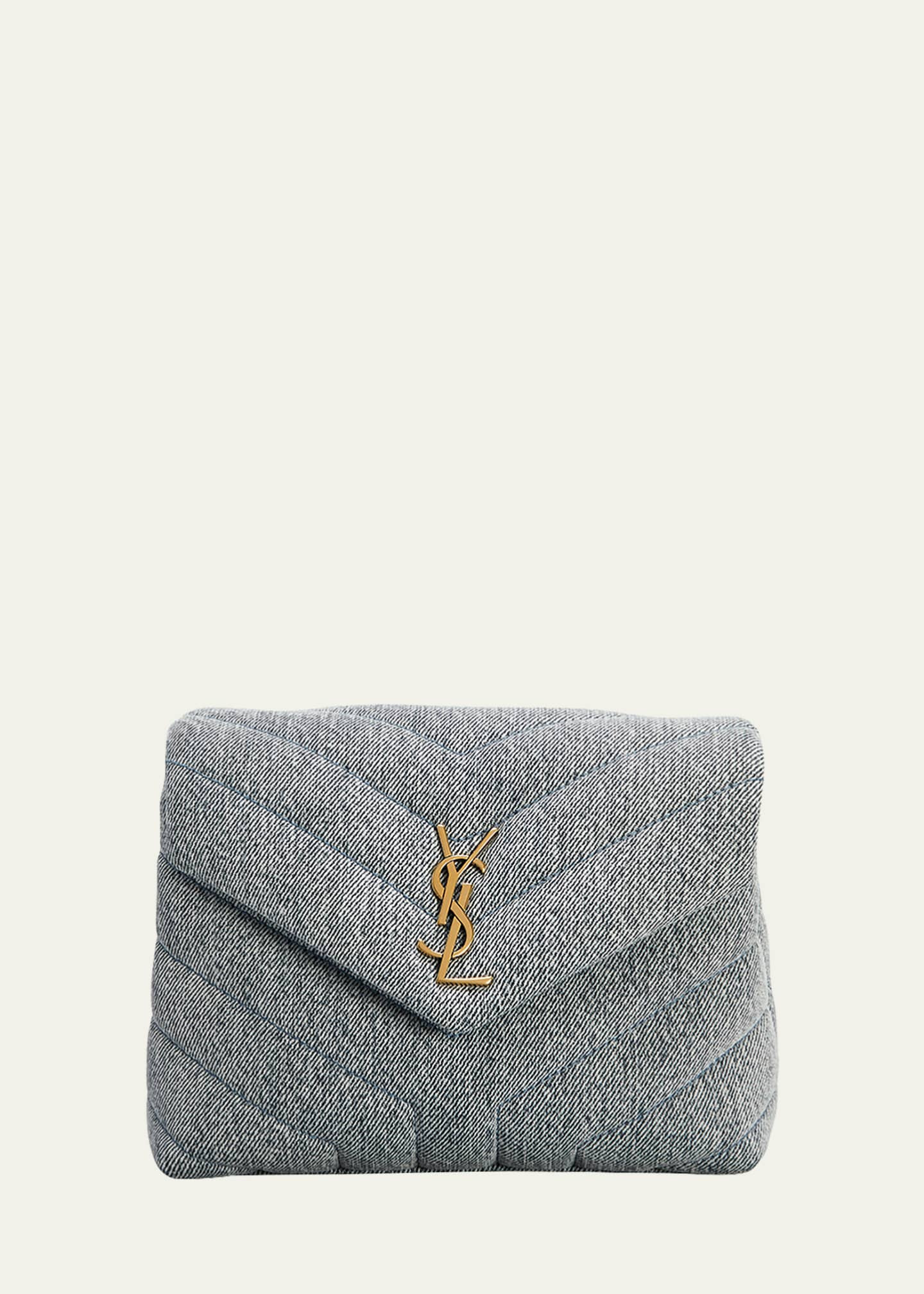 Loulou Toy YSL Denim Shoulder Bag | Bergdorf Goodman