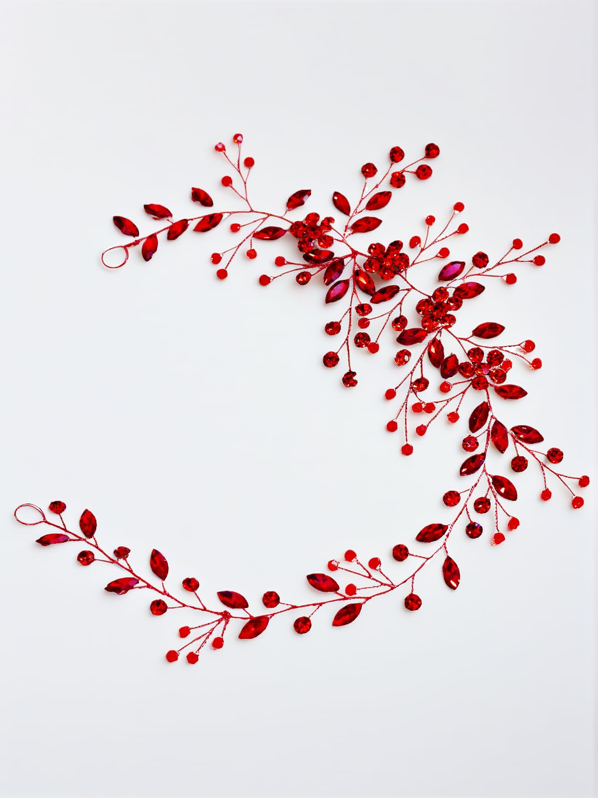 Fashion Rhinestones Hair Accessories Red Crystal Headband Bridal Headpieces for Womene Vintage We... | Amazon (US)