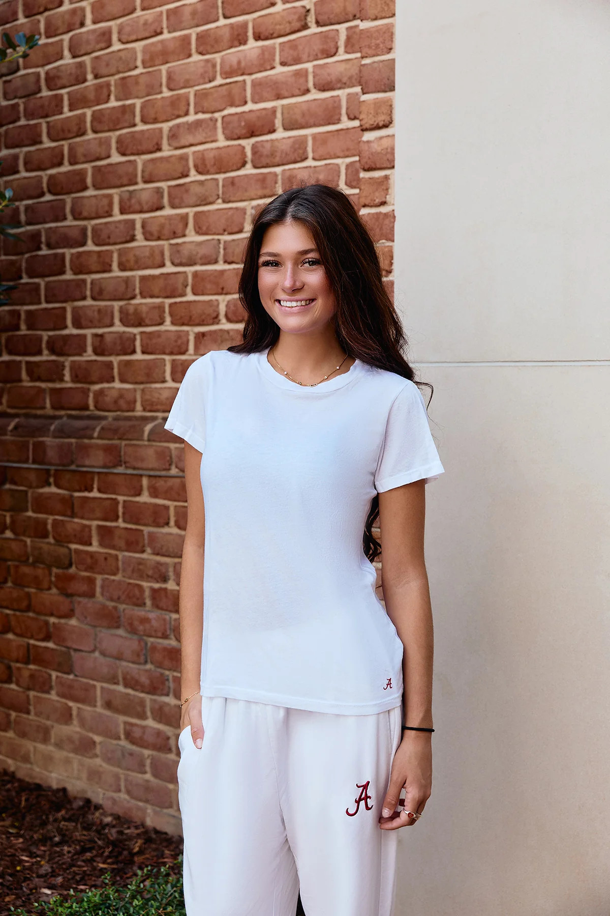 Mini Logo Butter Soft Crew in White | Yea Alabama