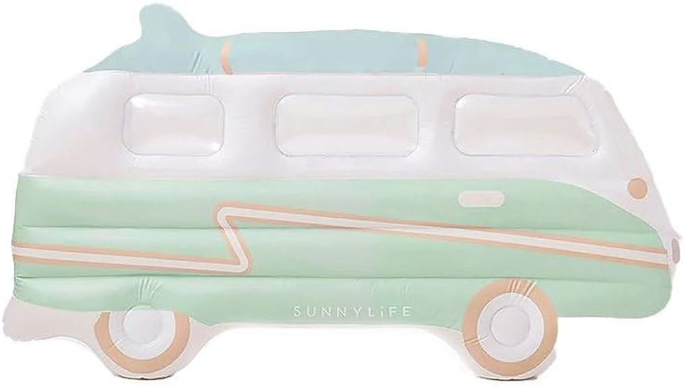SUNNYLiFE Luxe Lie-On Float Campervan - Retro Design Inflatable Camper Pool Float, Transparent Wi... | Amazon (US)