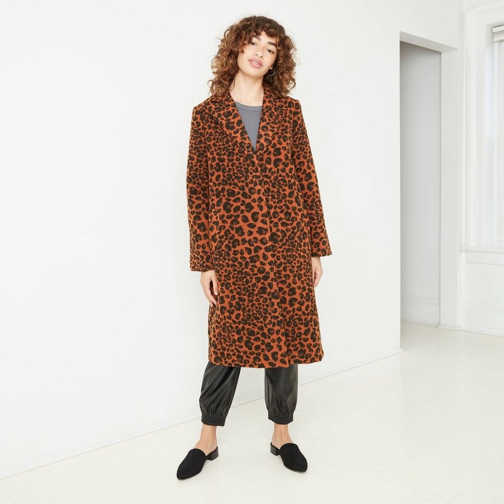 Women's Animal Jacquard Overcoat - A New Day™ | Target