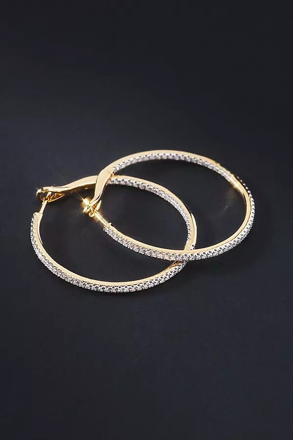 Diamond Large Hoop Earrings | Anthropologie (US)