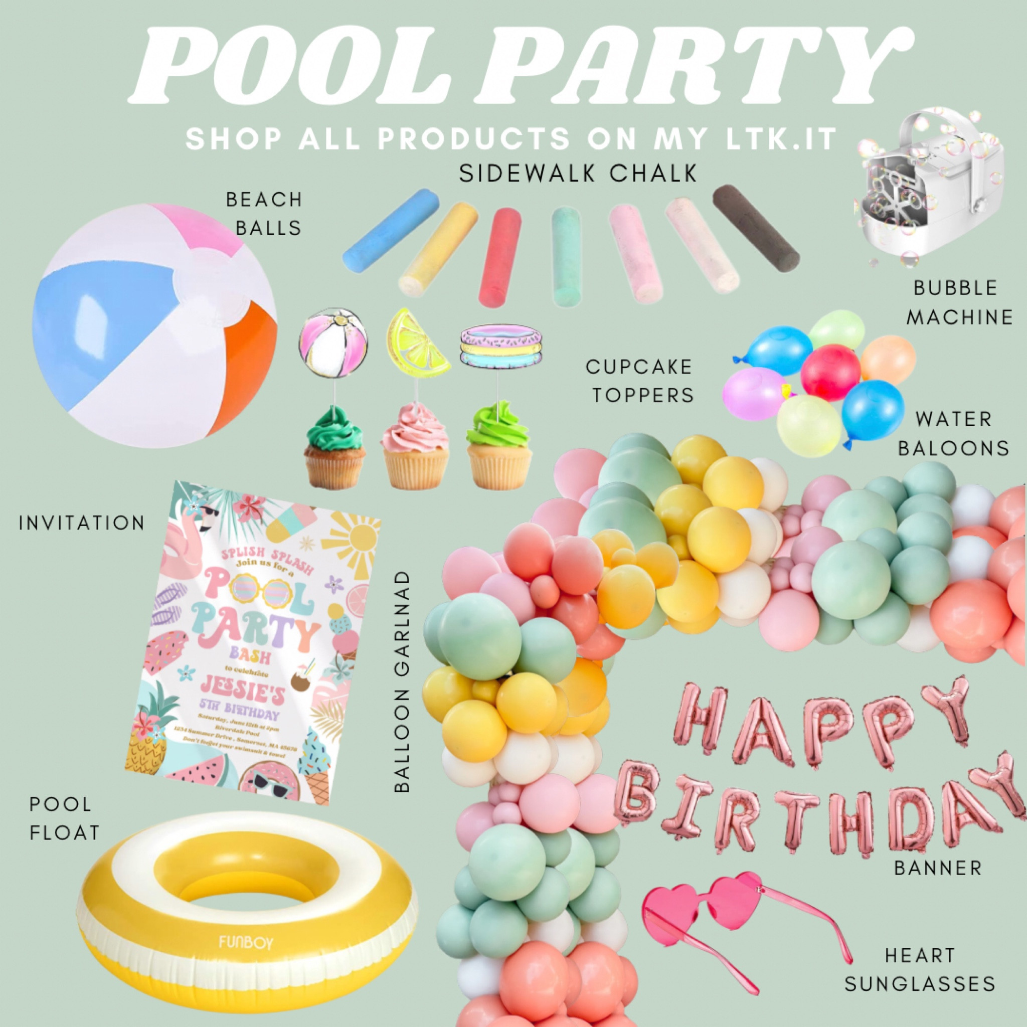 Summer is right around the corner! Throw the ultimate summer party! #summerbirthday #summerparty #poolparty 

#LTKswim #LTKSeasonal #LTKkids