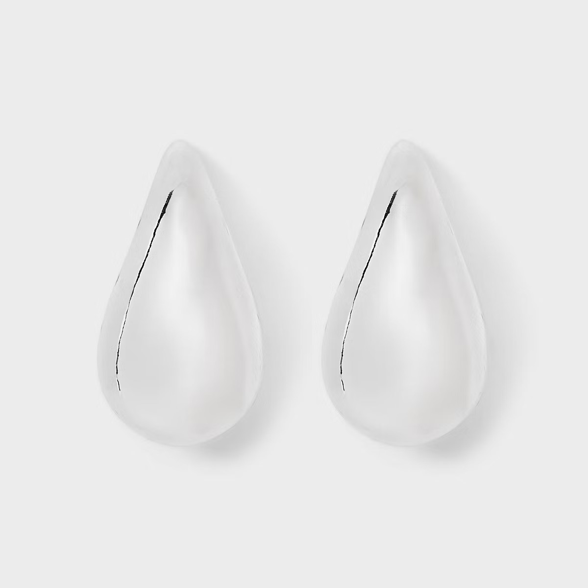 Thick Tear Drop Stud Earring - A New Day™ Silver | Target