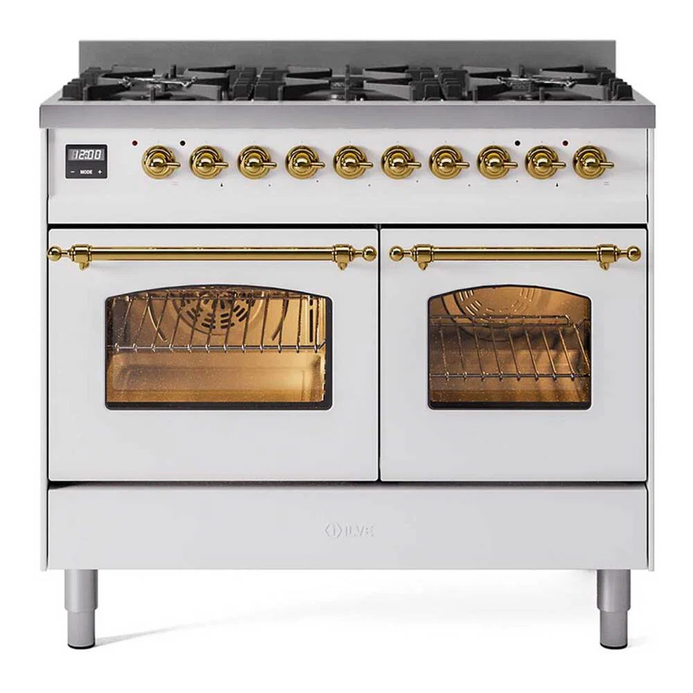 ILVE Nostalgie II Series 40 inch Dual Fuel Range with 6 Black Brass Burners (Limited Edition) (Glass Door) & Reviews - Wayfair Canada | Wayfair North America
