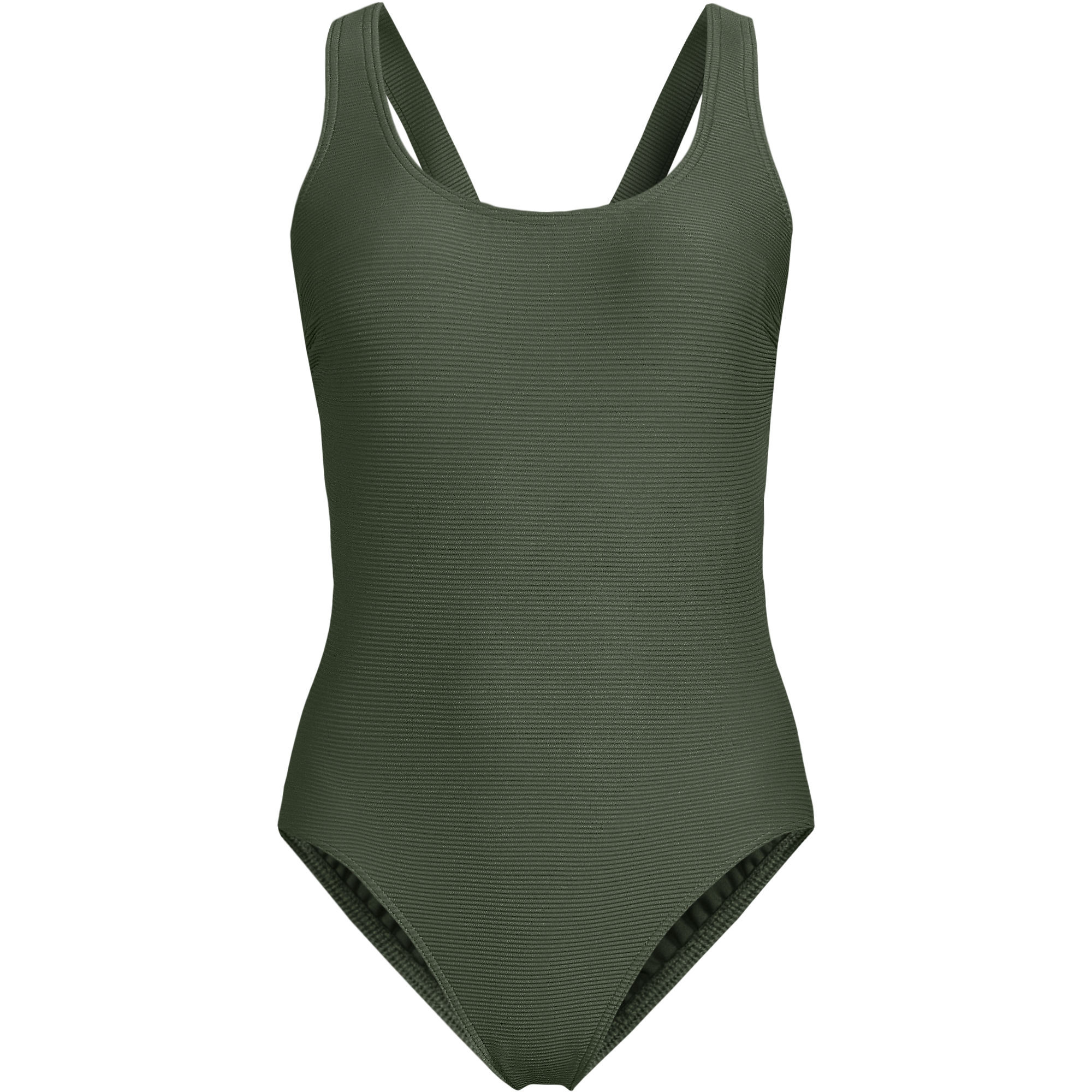 Women's Tugless Ribbed X-Back One Piece Swimsuit | Lands' End (US)