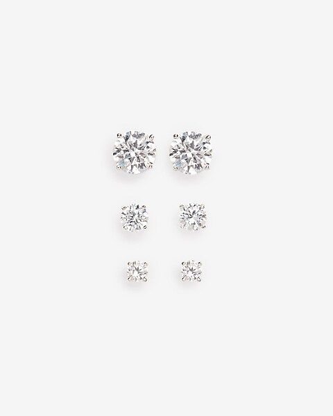 Cubic Zirconia Round Stud Earrings | Express