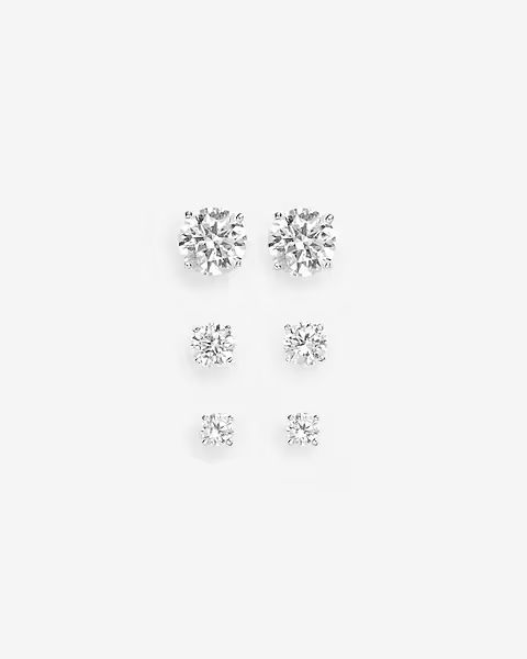 Cubic Zirconia Round Stud Earrings | Express