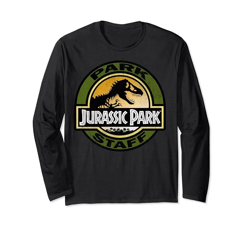 Jurassic Park Staff Retro Distressed Logo Long Sleeve | Amazon (US)