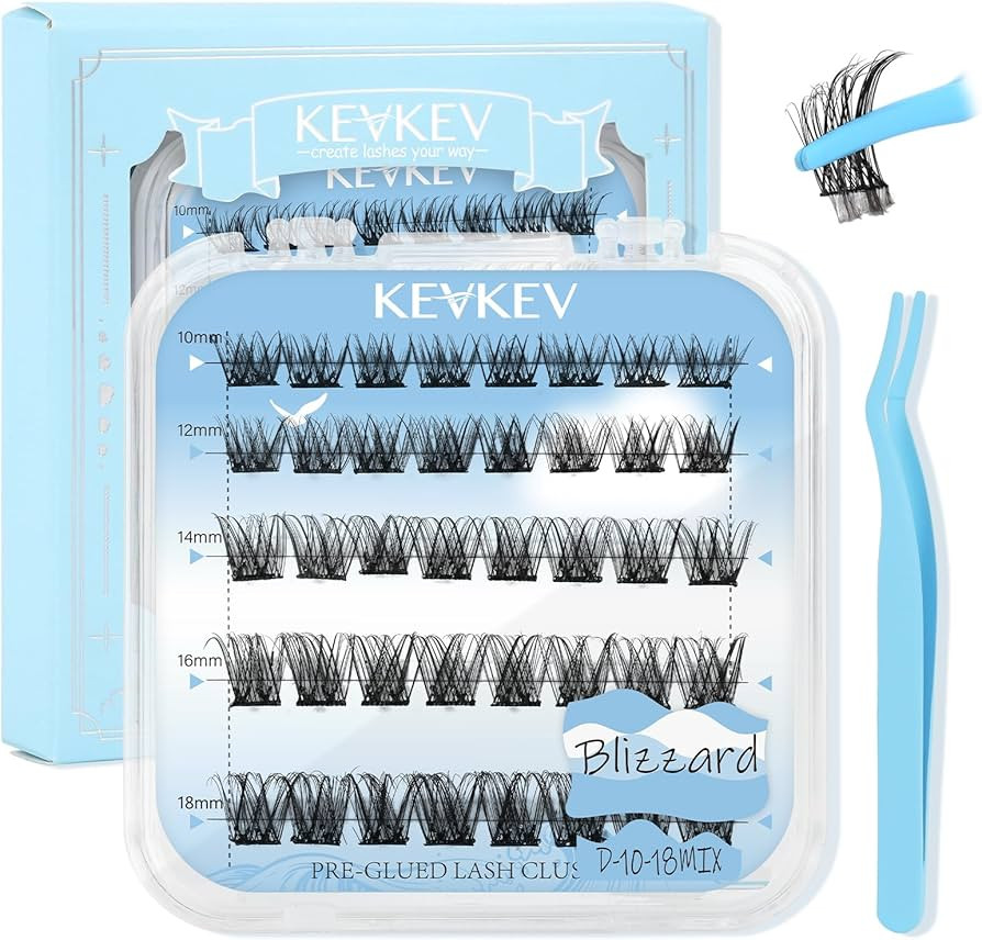 KevKev Pestañas autoadhesivas, 40 pestañas a presión, no necesitan pegamento, racimos de pesta... | Amazon (US)