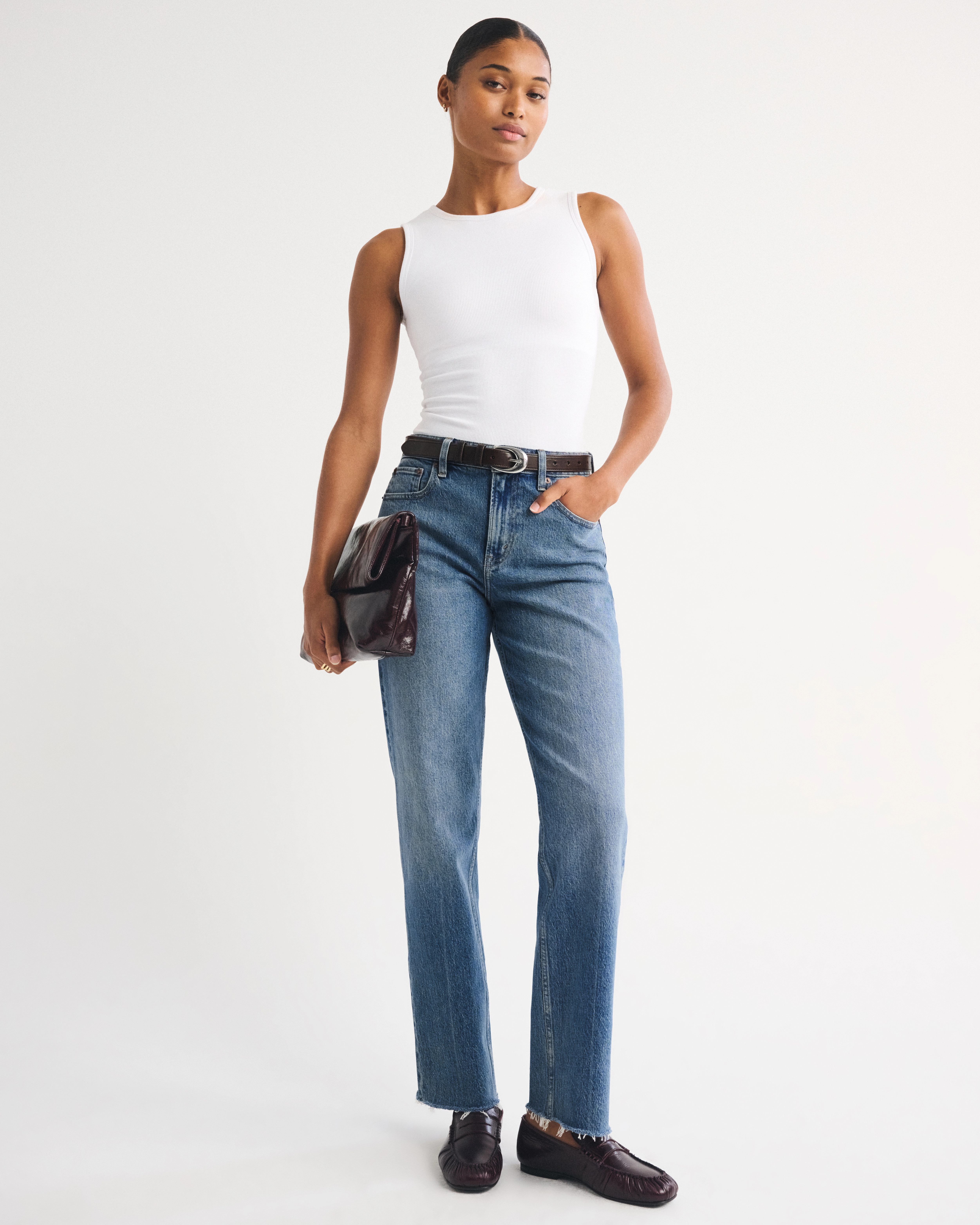 Curve Love High Rise 90s Straight Jean | Abercrombie & Fitch (US)