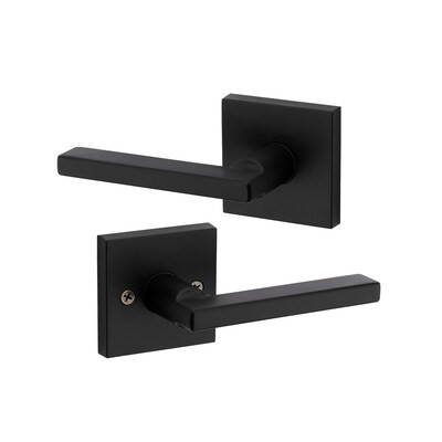Kwikset Signatures Halifax Matte Black Universal Passage Door Handle Lowes.com | Lowe's