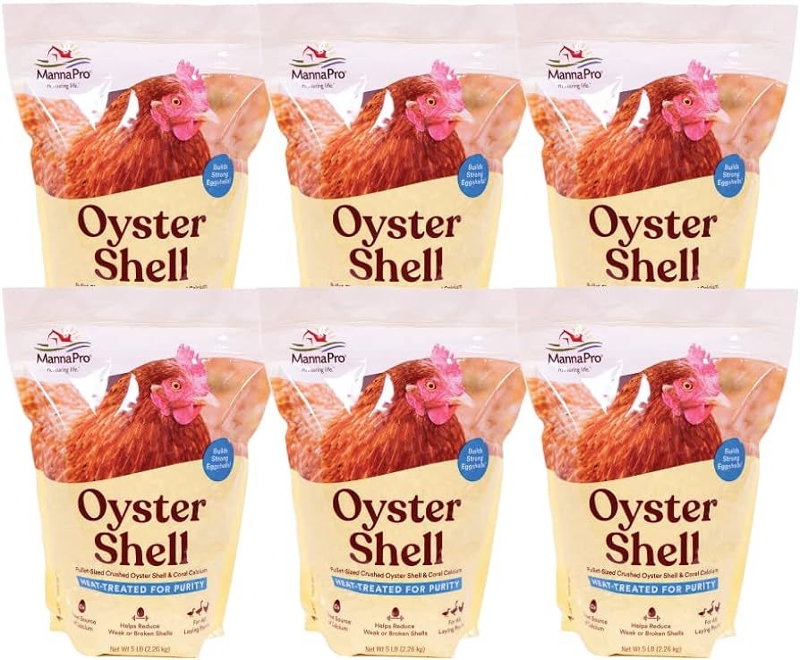 Manna Pro Crushed Oyster Shell for Laying Hens - Laying Chicken Oyster Shell - 6-Pack of 5lbs | Amazon (US)
