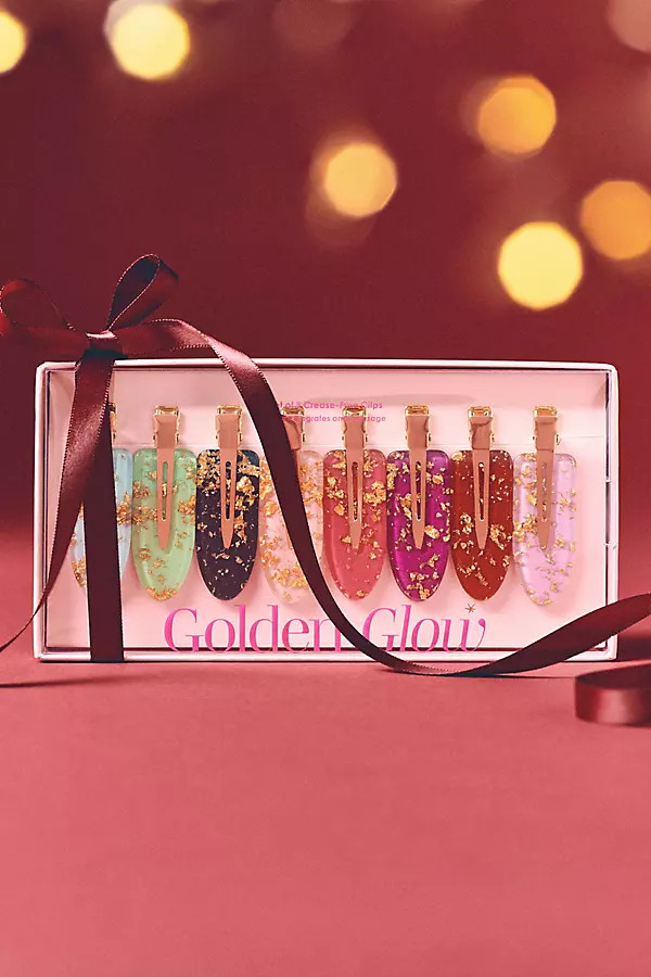 Gold Leaf Crease-Free Hair Clips, Set of 8 | Anthropologie (US)
