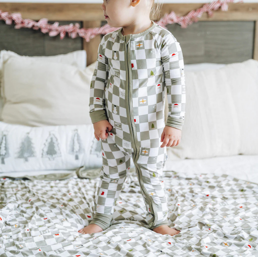 MERRY & BRIGHT CHECKS DREAM ROMPER | Dream Big Little Co.