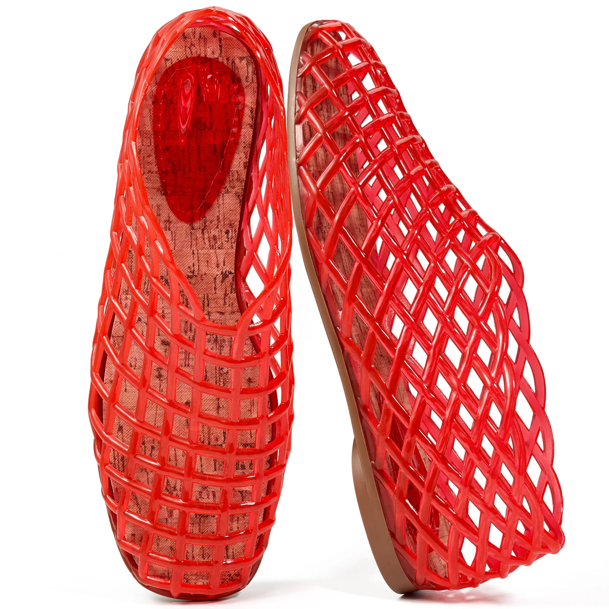 Ecetana Women's Jelly Sandals Mesh Flats Breathable Clear Hollow Jelly Shoes for Women | Walmart (US)