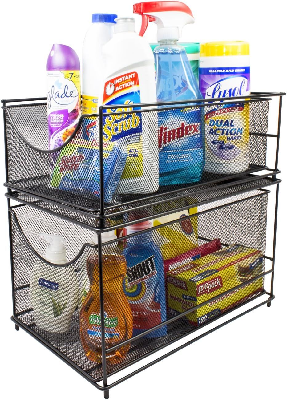 Sorbus Cabinet Organizer Set — Mesh Storage Organizer with Pull Out Drawers—Ideal for Counter... | Amazon (US)