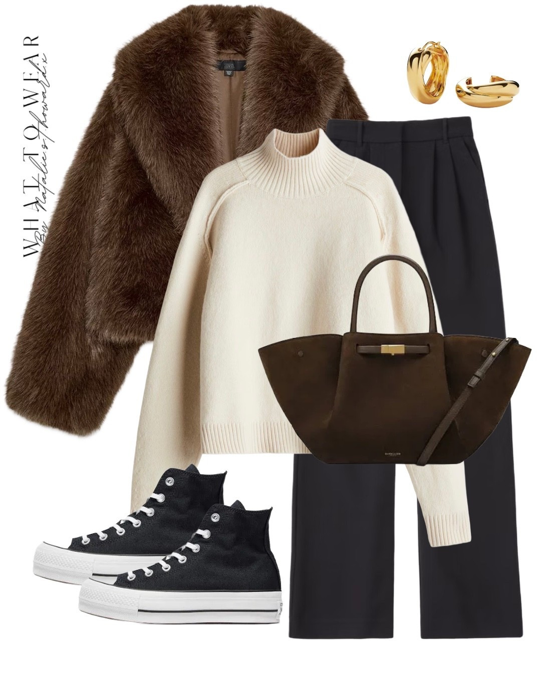 My all time favourite black trousers are currently discounted . These are such a staple. Can dress them up or dress them down , wear them as work wear or for date night. Such a god capsule wardrobe piece. I love them paired with this brow faux fur coat. I’ve been wearing my black platform converse loads too 

Zara
Abercrombie 
Winter outfit 
Faux fur coat 

#LTKwinter #LTKstyletip #LTKuk