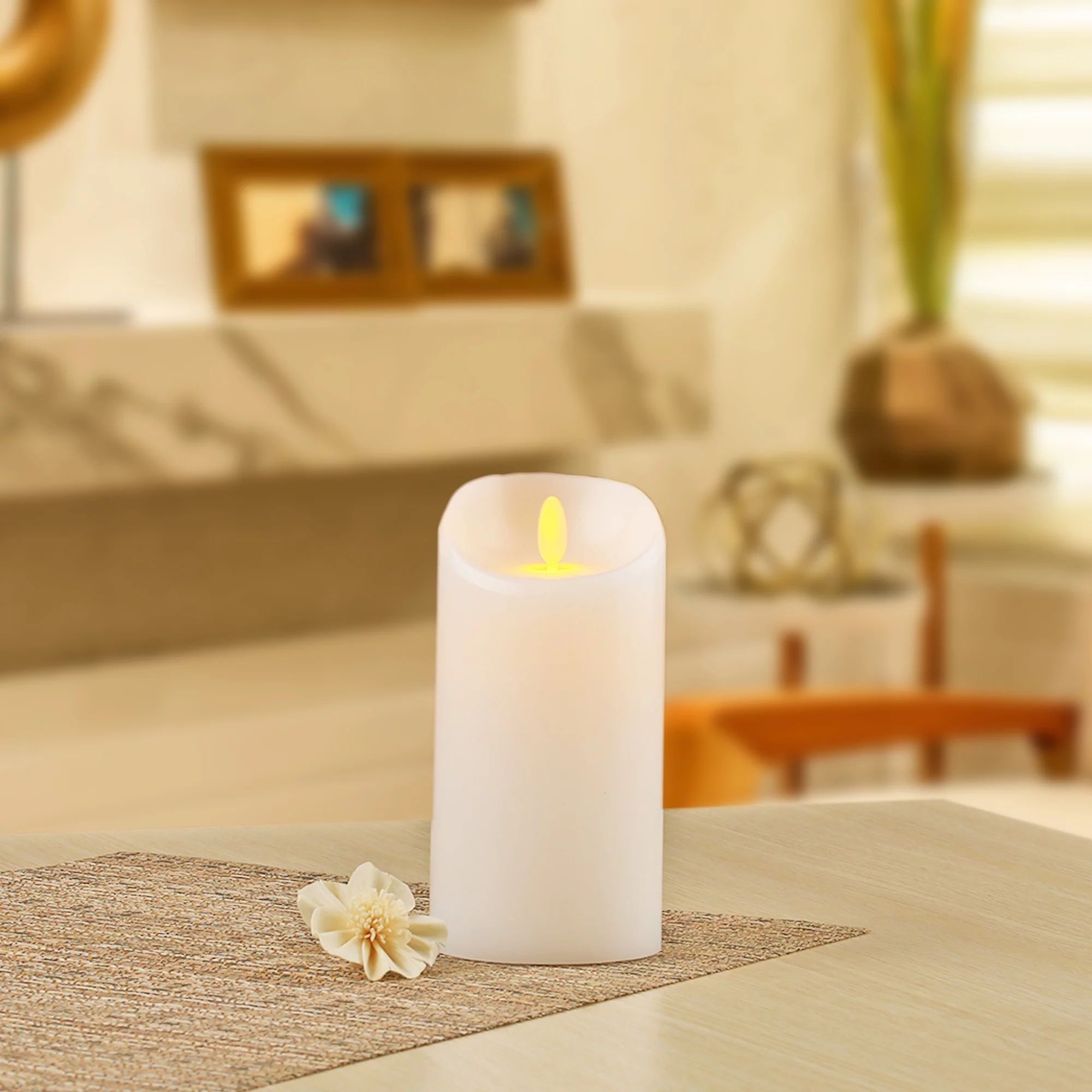 Better Homes & Gardens Flameless LED Motion Flame Pillar Candle, 3x6", White - Walmart.com | Walmart (US)