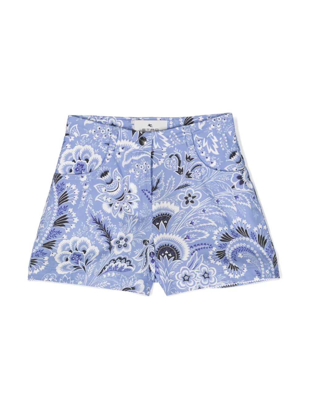 The DetailsETRO KIDSpaisley-print cotton shortsMade in ItalyHighlightslight blue cotton paisley p... | Farfetch Global
