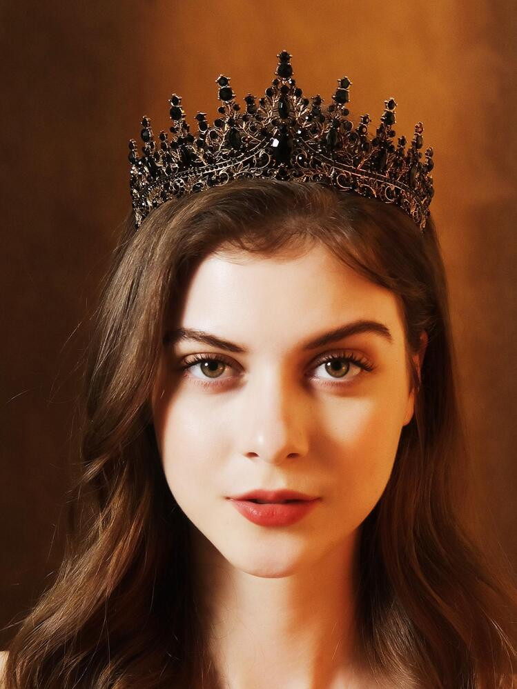 Rhinestone Decor Headband For Gothic Wedding Elegant Street Tiaras Halloween Crown | SHEIN