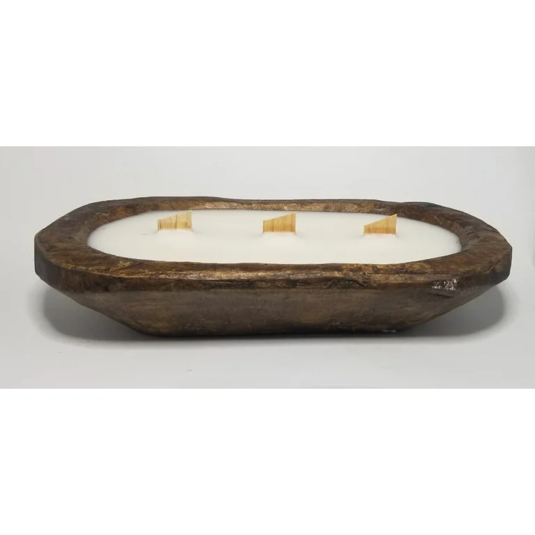 Vanilla Scented, 10in. Wood Wick Dough Bowl Candle. Hand made. Hand Poured. Small Batch. Highly S... | Walmart (US)