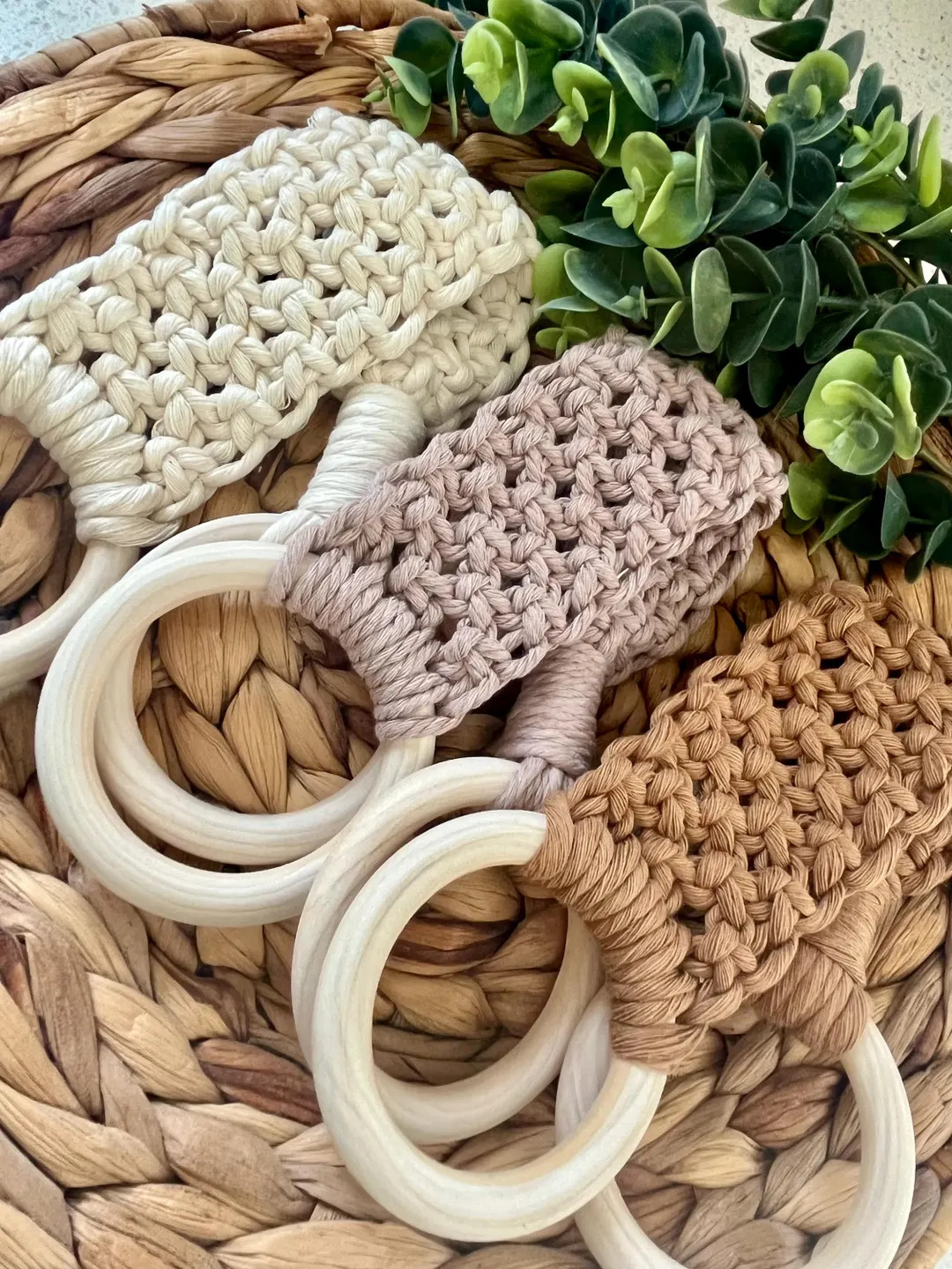 Macrame Towel Holder, Tea Towel Ring, Dish Towel Holder, Kitchen Decor, Boho Towel Ring, Farmhous... | Etsy (US)