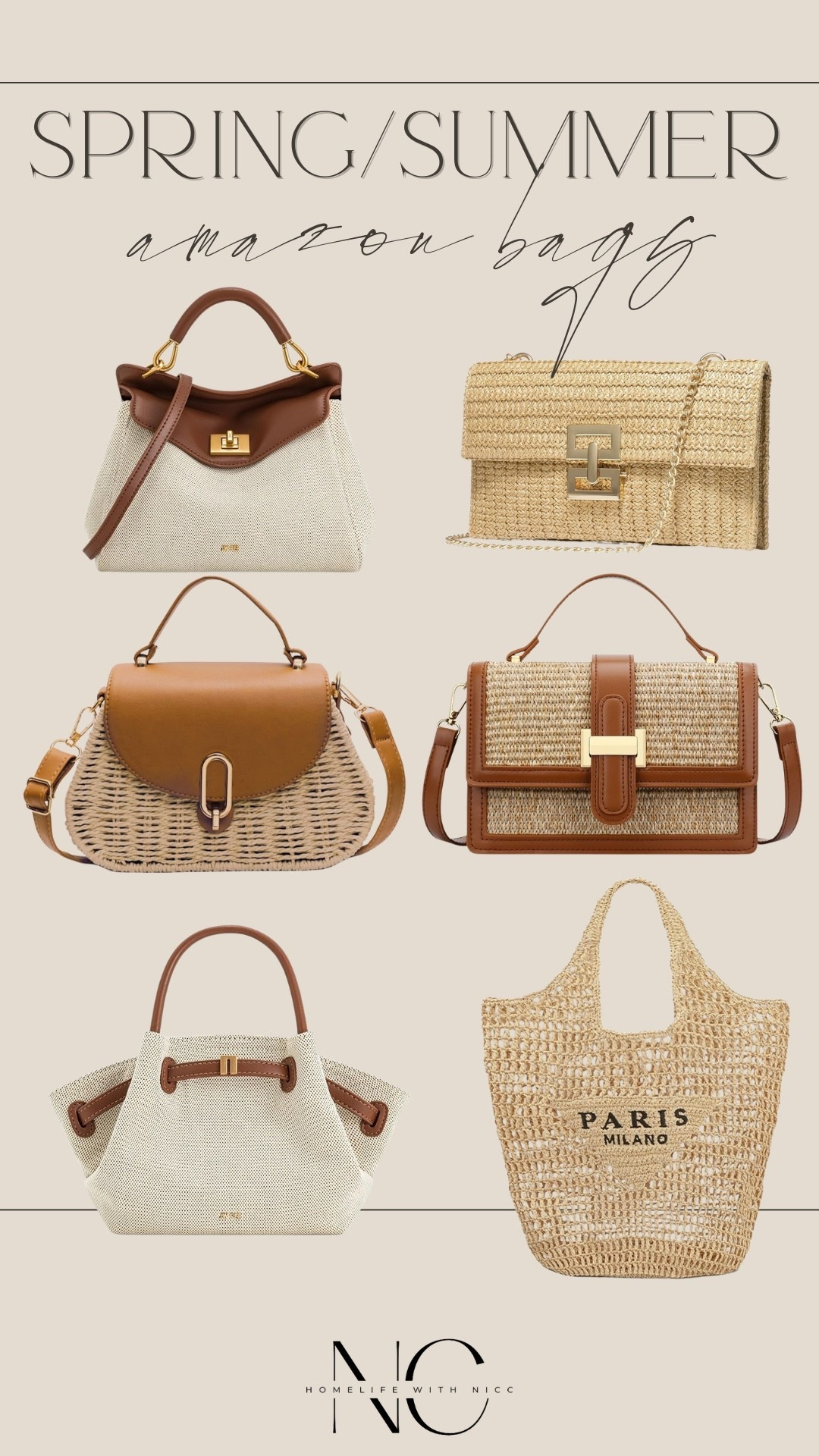 Amazon handbags that are perfect for your spring and summer wardrobe! These are great neutrals that will work for both day and night and would even perfectly compliment that resort wear or beach vacation outfit! 

#LTKSwim #LTKTravel #LTKWorkwear