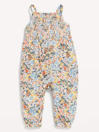 Printed Sleeveless Smocked Jumpsuit for Baby | Old Navy (US)