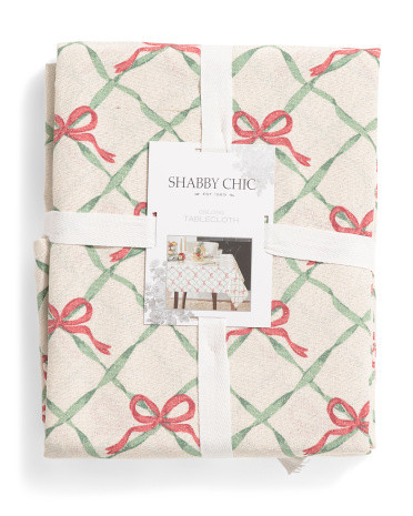 60X120 Bow Trellis Holiday Tablecloth | TJ Maxx