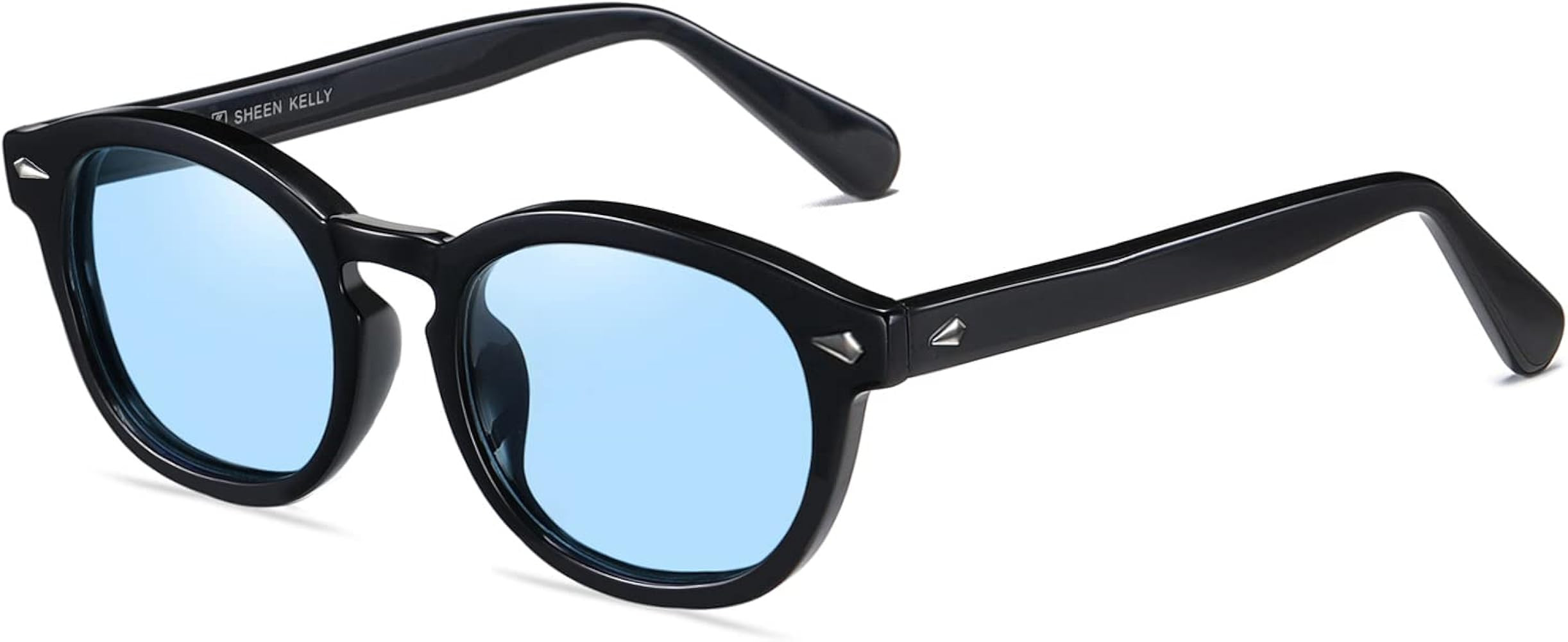 Vintage Round Sunglasses Women Johnny Depp Style Colorful Summer Eyewear See Through Tinted Lens ... | Amazon (US)