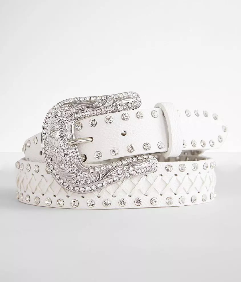 Glitz Whipstitch Leather Belt | Buckle