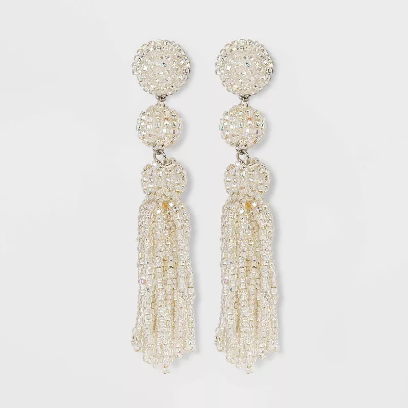 SUGARFIX by BaubleBar Pearlescent Beaded Tassel Earrings | Target