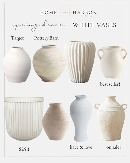 White vases for simple spring and summer decor 

#LTKSeasonal #LTKsalealert #LTKhome