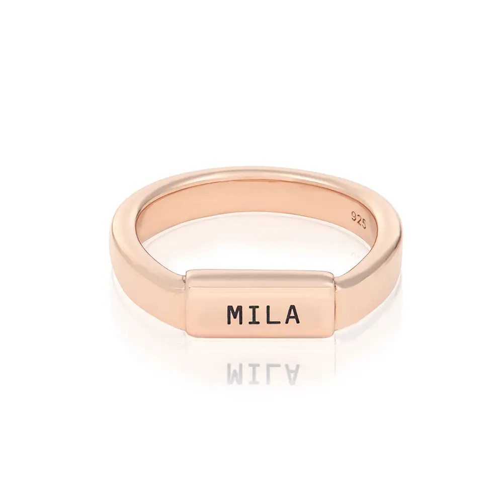 Modern Tube Ring in 18K Rose Gold Plating | MYKA