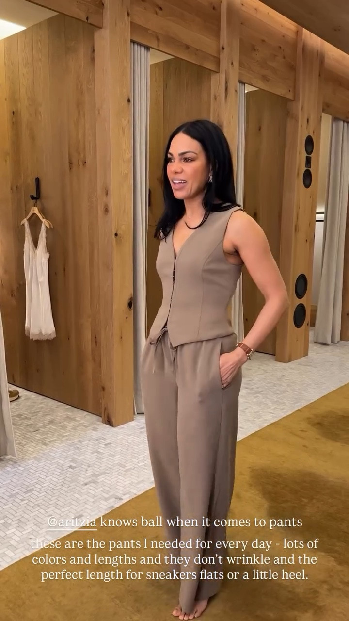 I was on the hunt for a great everyday pant that wasn’t a jean and I found them at Aritzia! They seriously had the best pants! Both vest and pants are TTS I’m 5’4 in the regular length! 

#LTKPetite #LTKgrwm #LTKootd