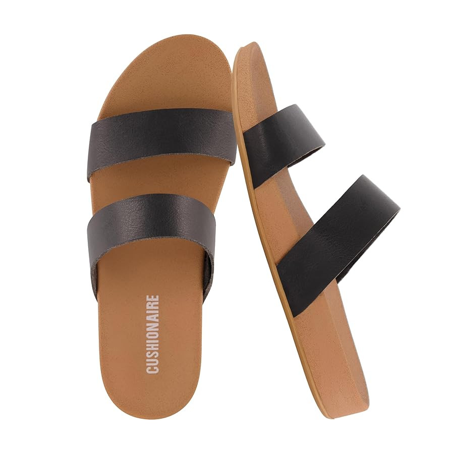 CUSHIONAIRE Women's Josie 2 band slide footbed sandal +Comfort Foam | Amazon (US)