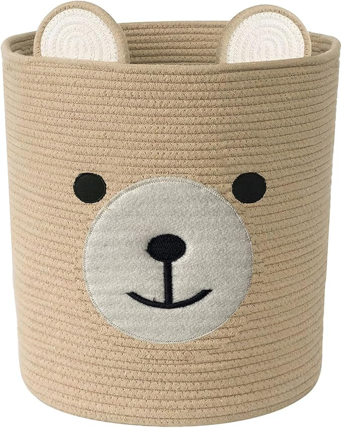 Bear Basket for Nursery, Baby Baskets for Storage, Baby Shower Baskets, Laundry Basket, Storage H... | Amazon (US)