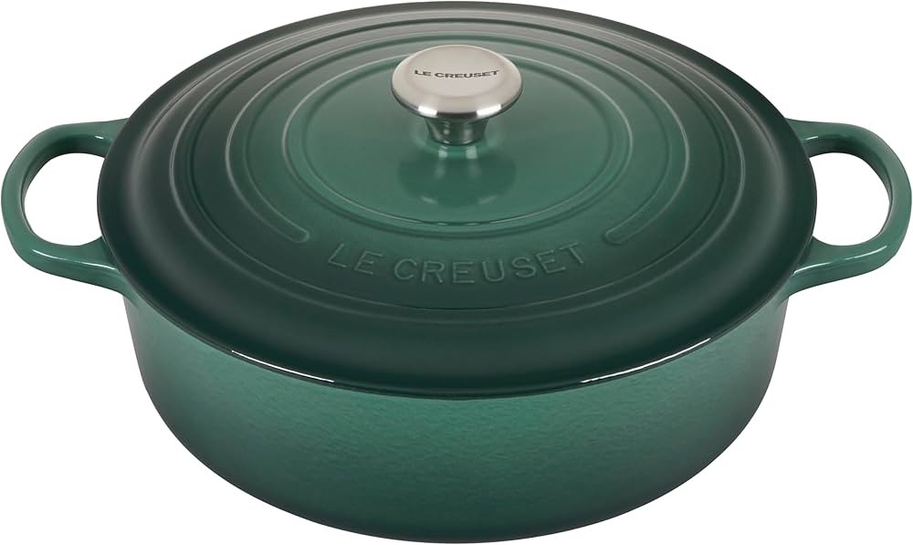 Le Creuset Enameled Cast Iron Signature Round Wide Dutch Oven, 6.75 qt., Artichaut | Amazon (US)