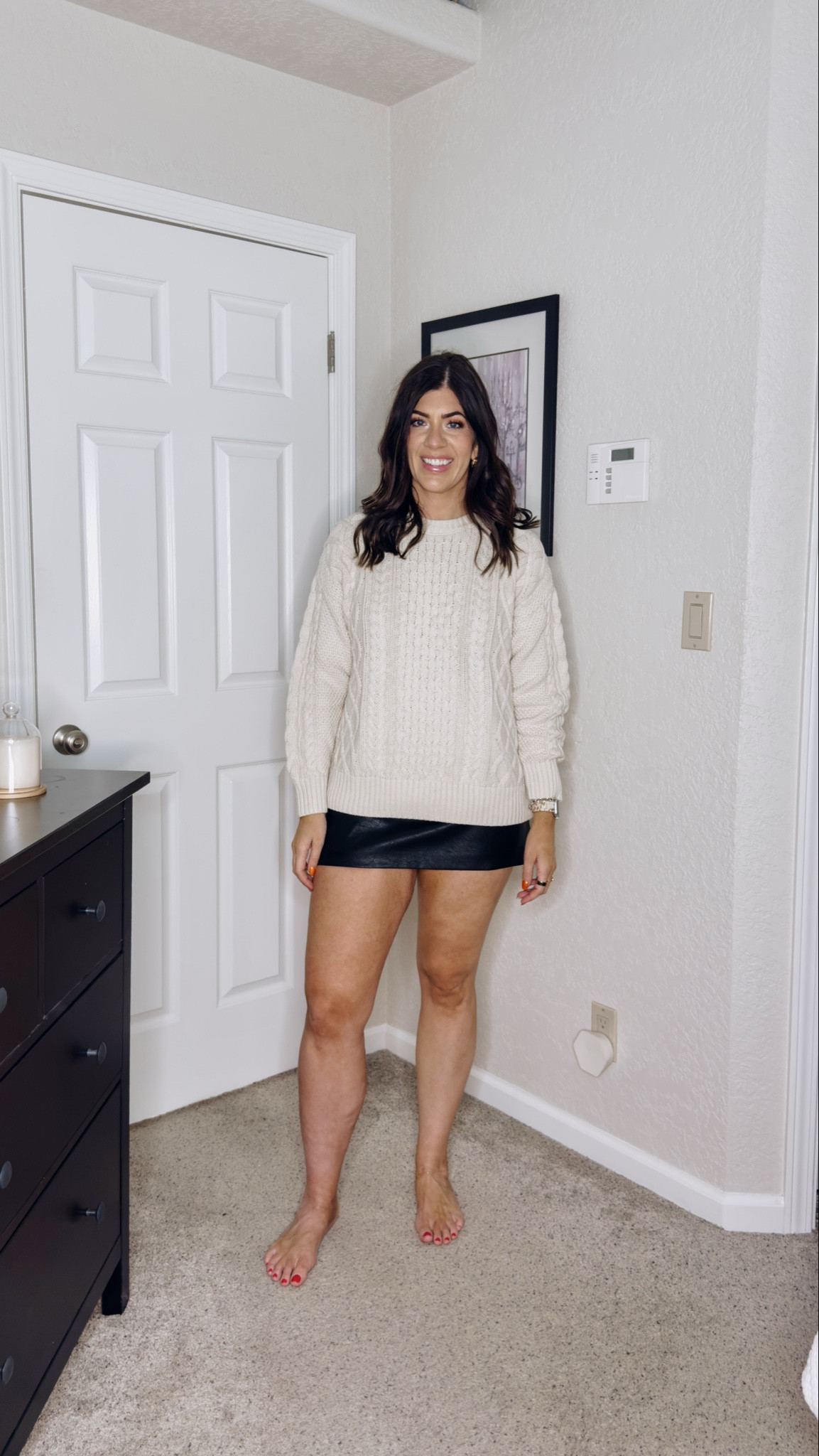 Gap sale try on!
In a medium regular cable knit sweater and a medium tall in the mini leather skort

#LTKSaleAlert #LTKTall #LTKMidsize